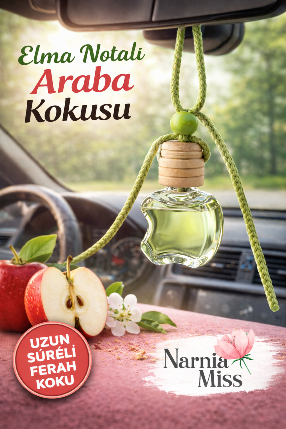 Elma Notalı Araba Kokusu – Ferah Meyveli Uzun Süre Kalıcı Oto Araç Kokusu